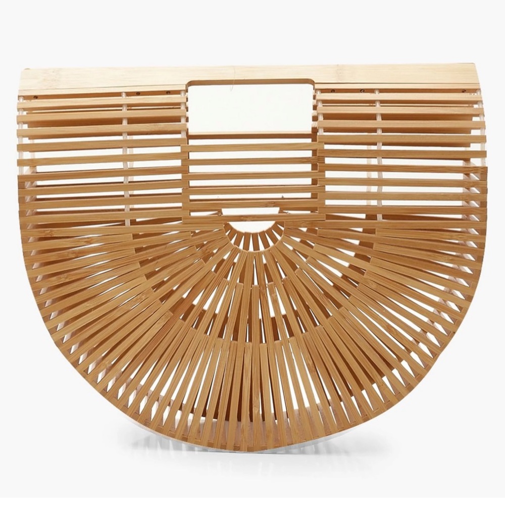 Half Moon Wooden Beach Bag
